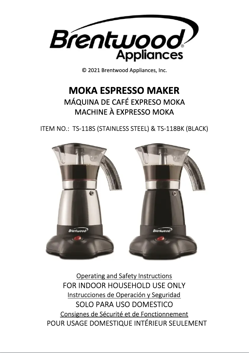 Página 1 del manual Manual de usuario Brentwood TS-118BK