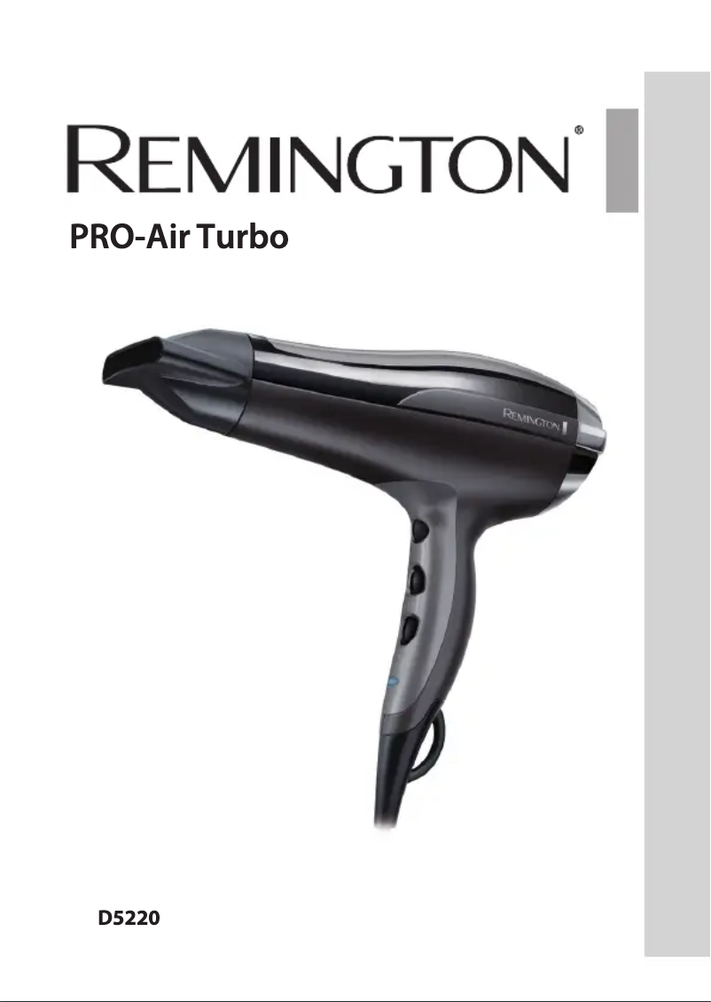 Page n°1 - Manuel utilisateur Remington D5220