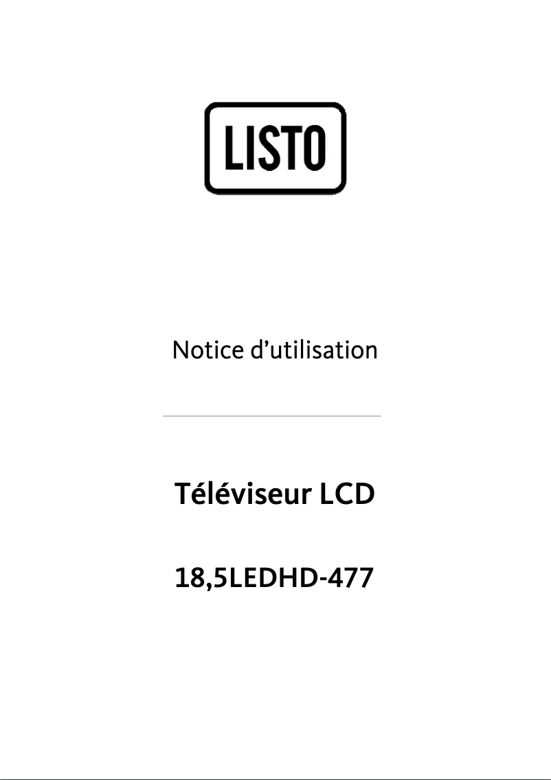 Page 1 de la notice Manuel utilisateur Listo LEDHD-477