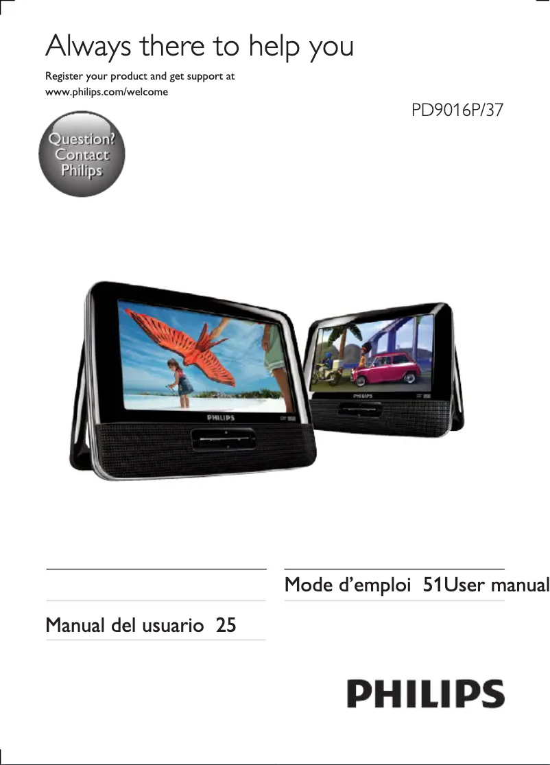 Image de la première page du manuel de l'appareil PD9016P