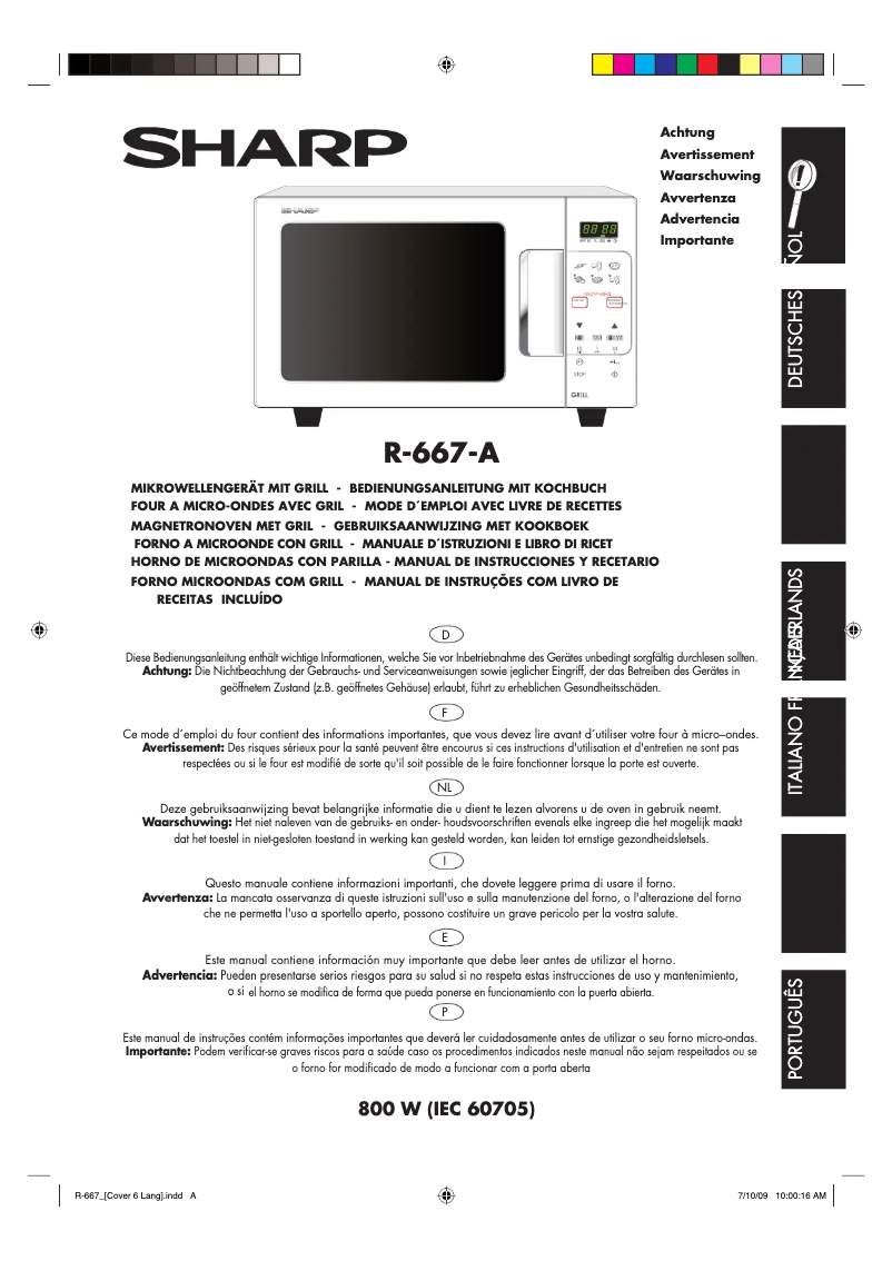 Page n°1 - Manuel utilisateur Sharp R667WA