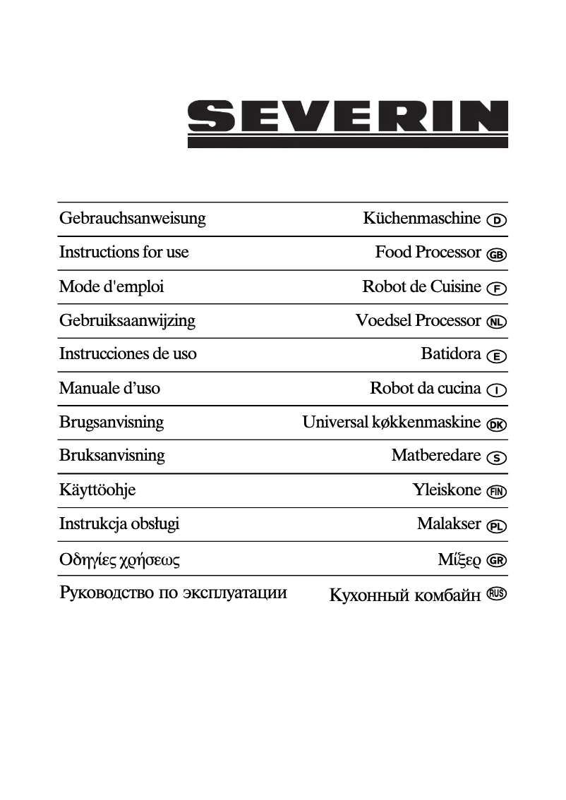 Page 1 de la notice Manuel utilisateur Severin KM 3882