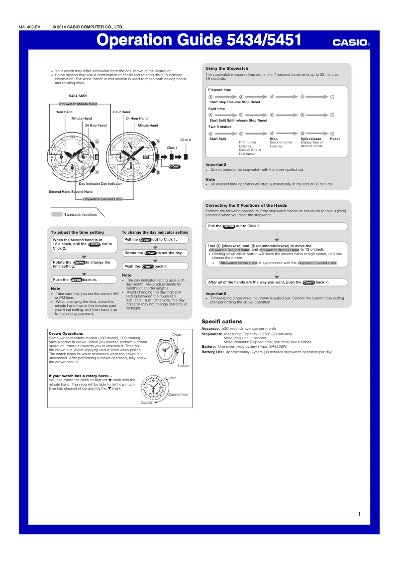 Page n°1 - Manuel utilisateur Casio EFR-544BK-1A2V