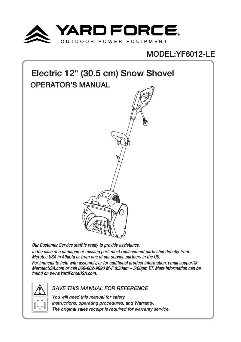 Page 1 de la notice Manuel utilisateur Yard Force YF1011-ESS