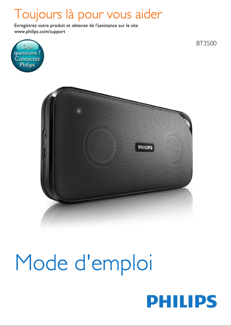 Image de la première page du manuel de l'appareil BT3500B