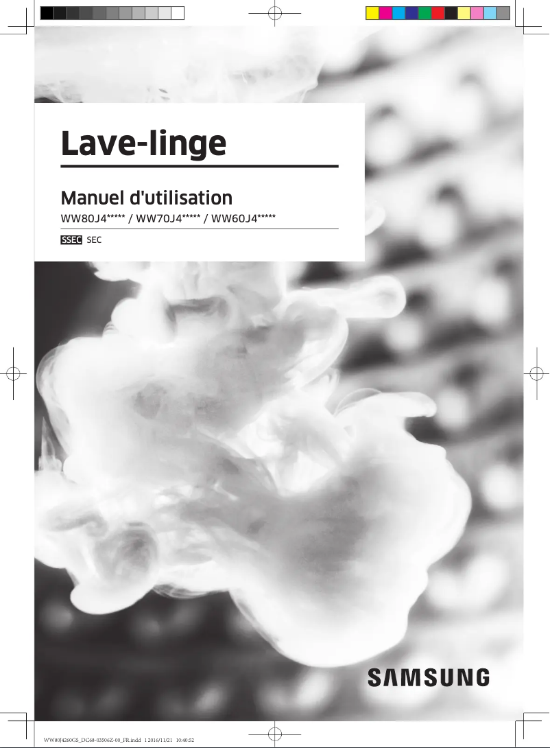 Page 1 de la notice Manuel utilisateur Samsung WW80J4263IWU