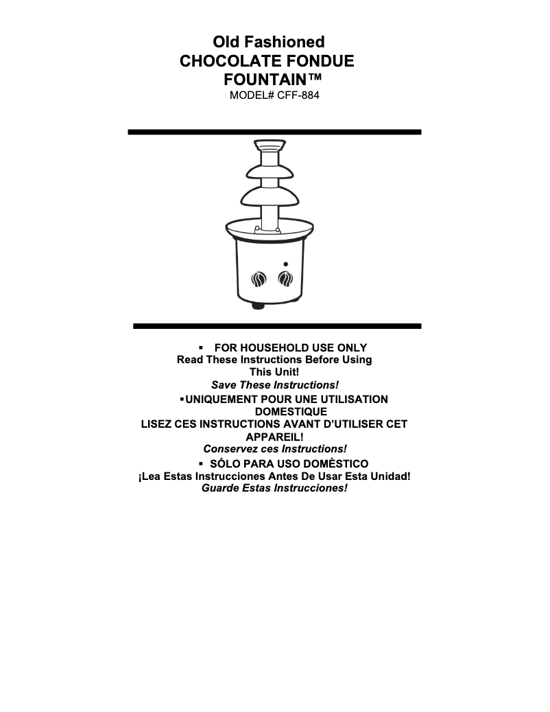 Page 1 de la notice Manuel utilisateur Nostalgia CFF-884