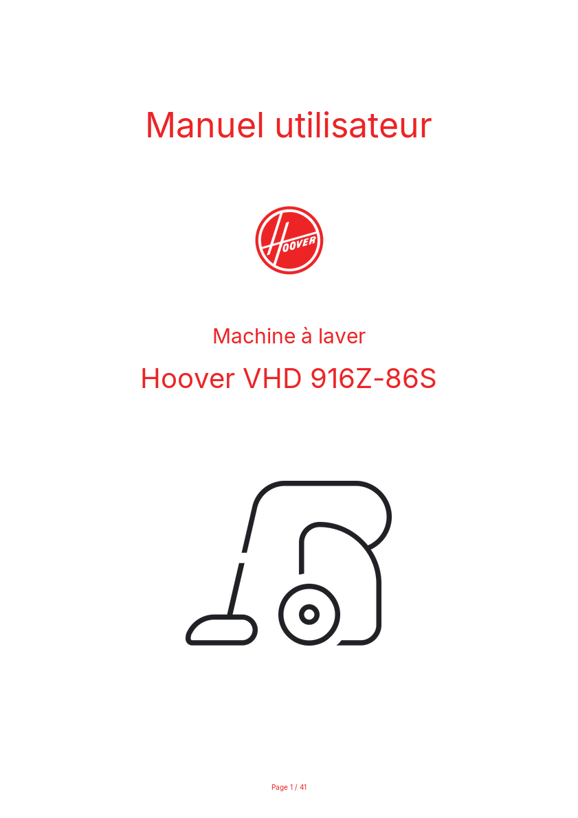 Image de la première page du manuel de l'appareil VHD 916Z-86S