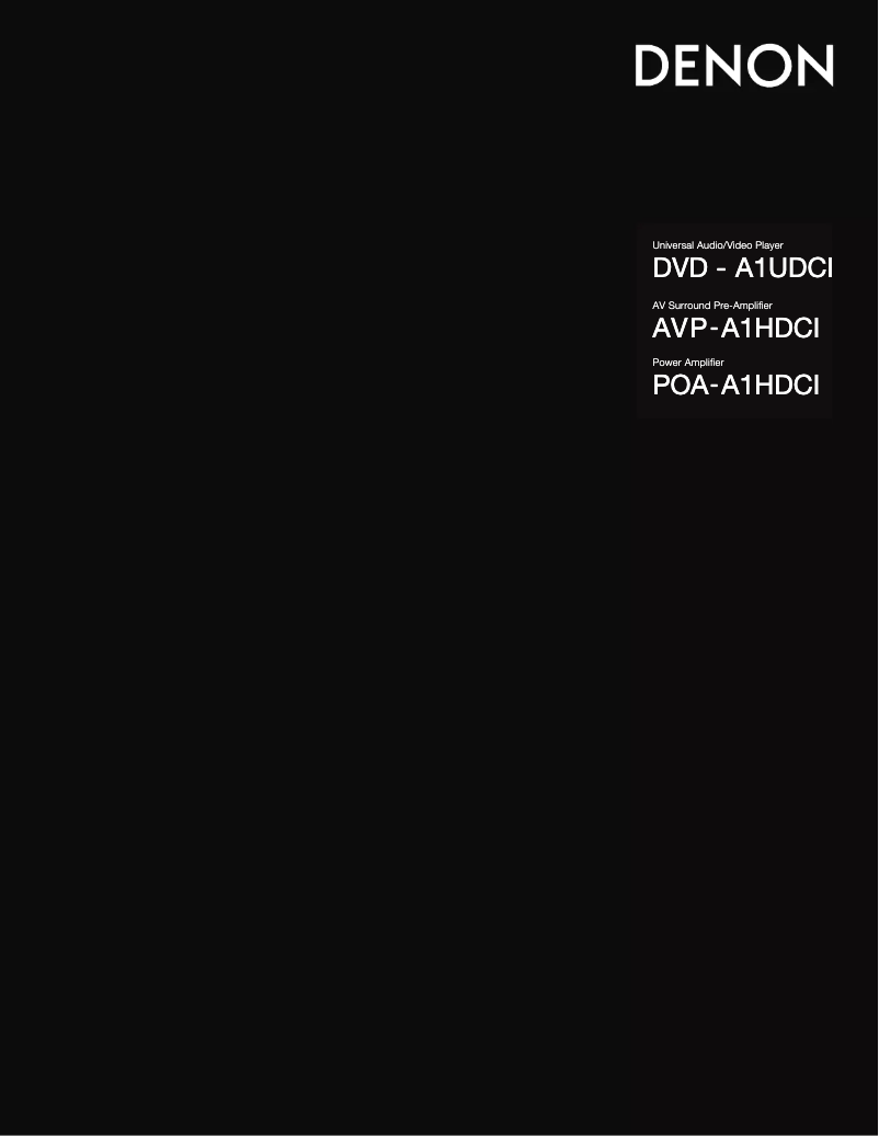 Image de la première page du manuel de l'appareil POA-A1HDCI