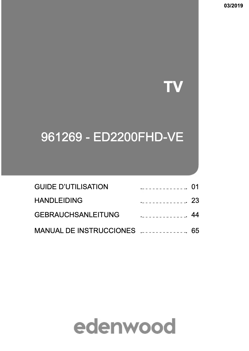 Page n°1 - Manuel utilisateur Edenwood ED2200FHD-VE