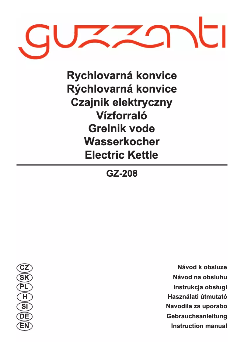 Página 1 del manual Manual de usuario Guzzanti GZ-208