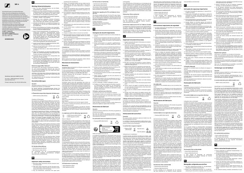 Image de la première page du manuel de l'appareil MK 4