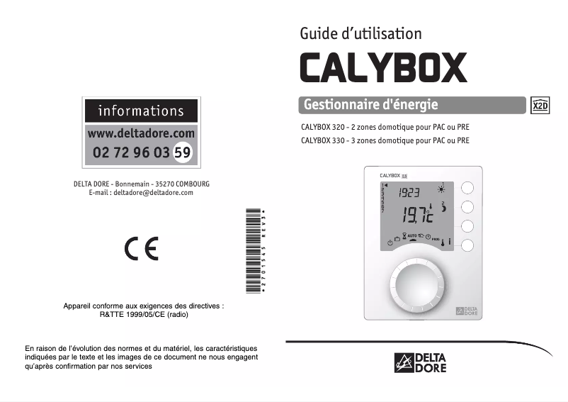 Image de la première page du manuel de l'appareil Calybox 330