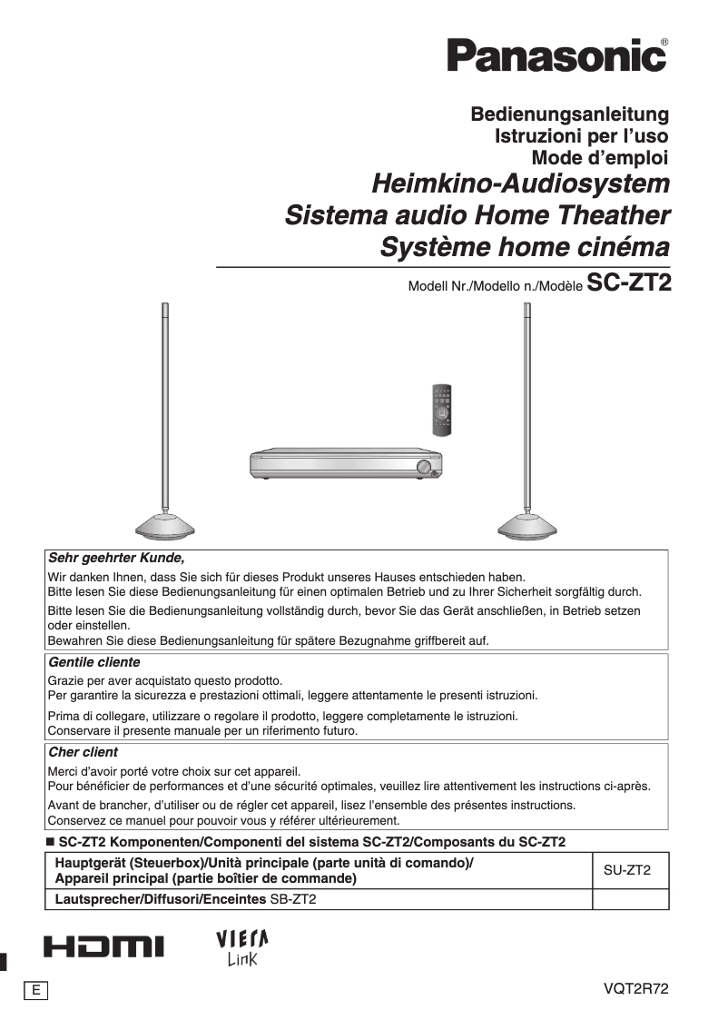 Image de la première page du manuel de l'appareil SC-ZT2