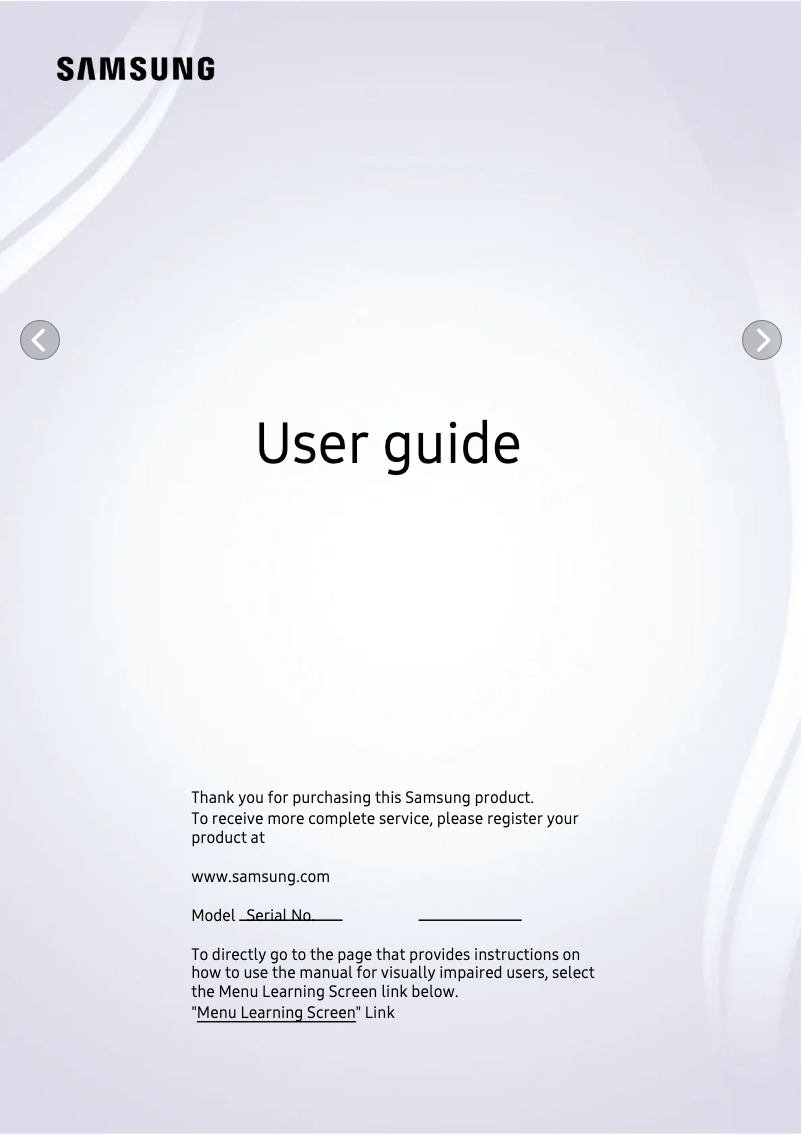 Page 1 de la notice Manuel utilisateur Samsung QA75QE1DAU