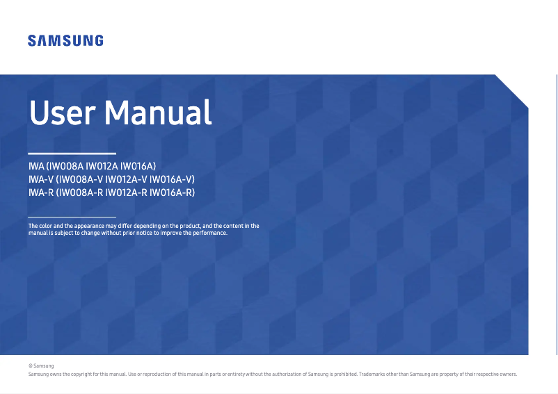 Image de la première page du manuel de l'appareil LH008IWAMW