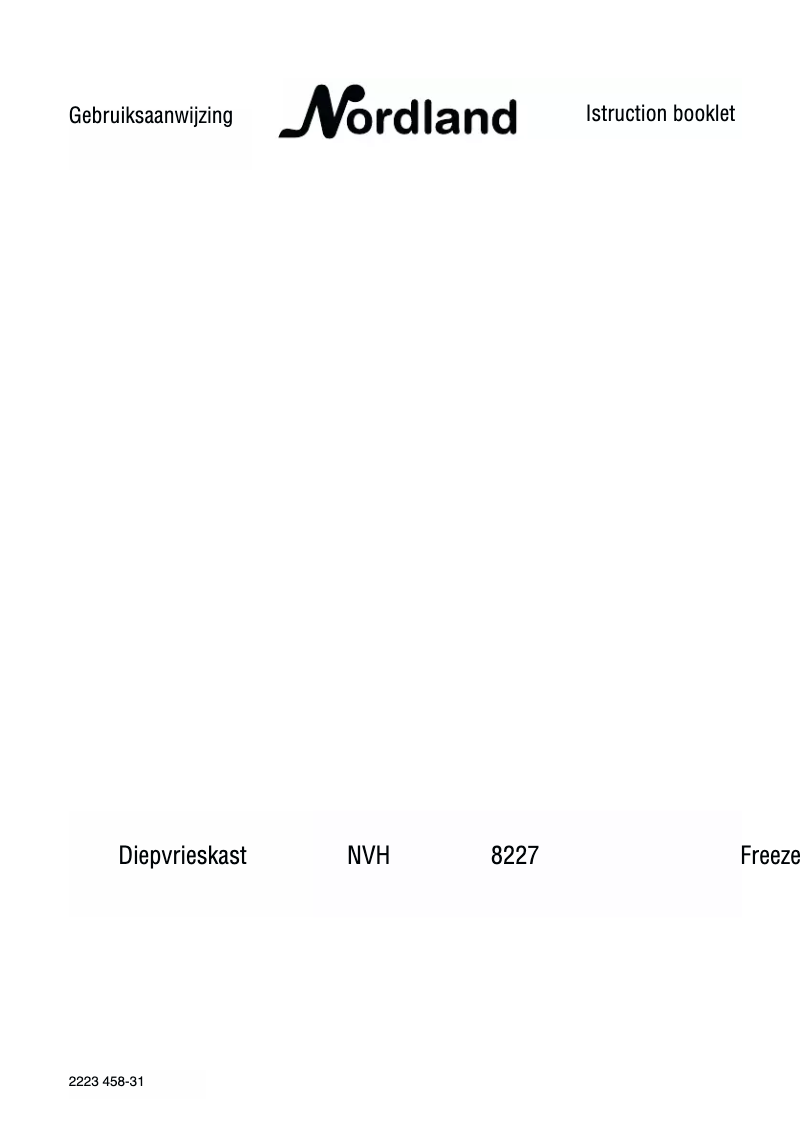 Page 1 de la notice Manuel utilisateur Nordland NVH 8227