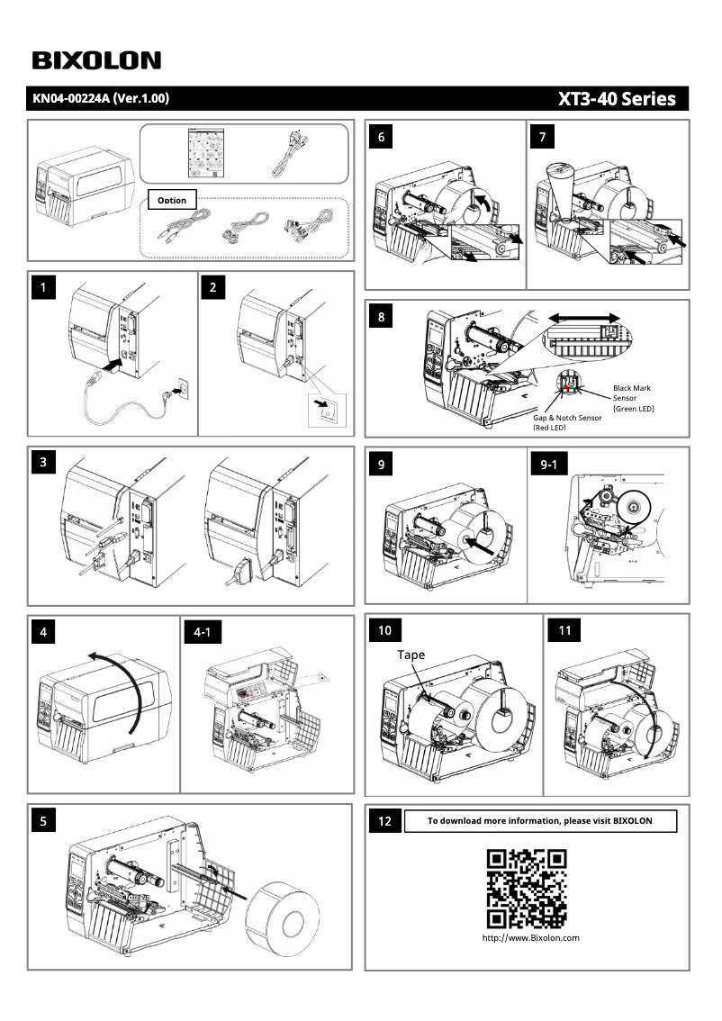 Page 1 de la notice Guide d'installation Bixolon XT3-40