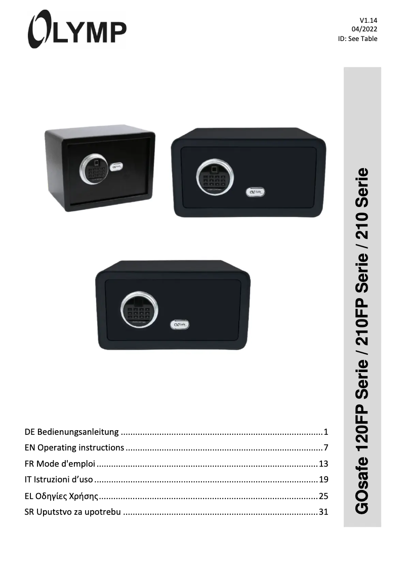 Image de la première page du manuel de l'appareil GOsafe 210FP