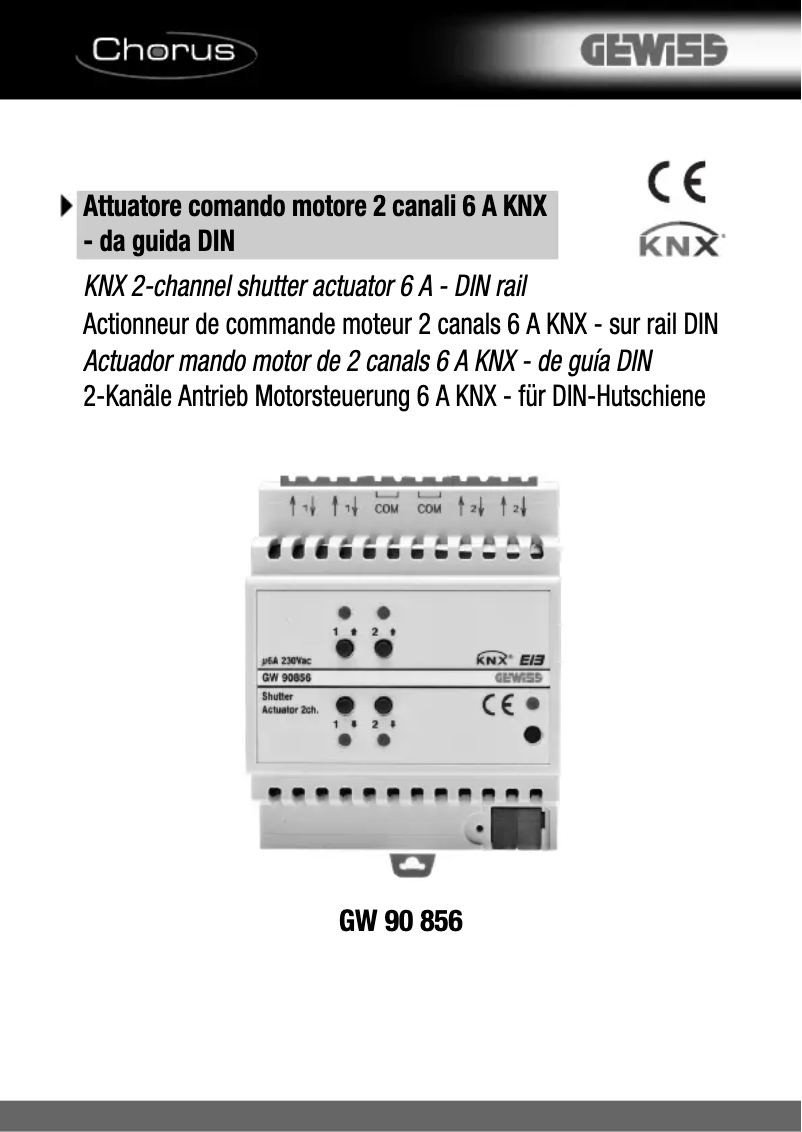 Page 1 de la notice Manuel utilisateur Gewiss GW90856
