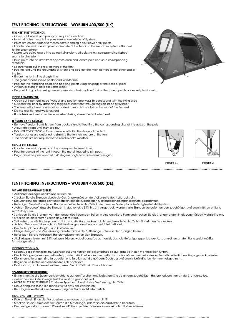 Page 1 de la notice Manuel utilisateur Vango Woburn 500