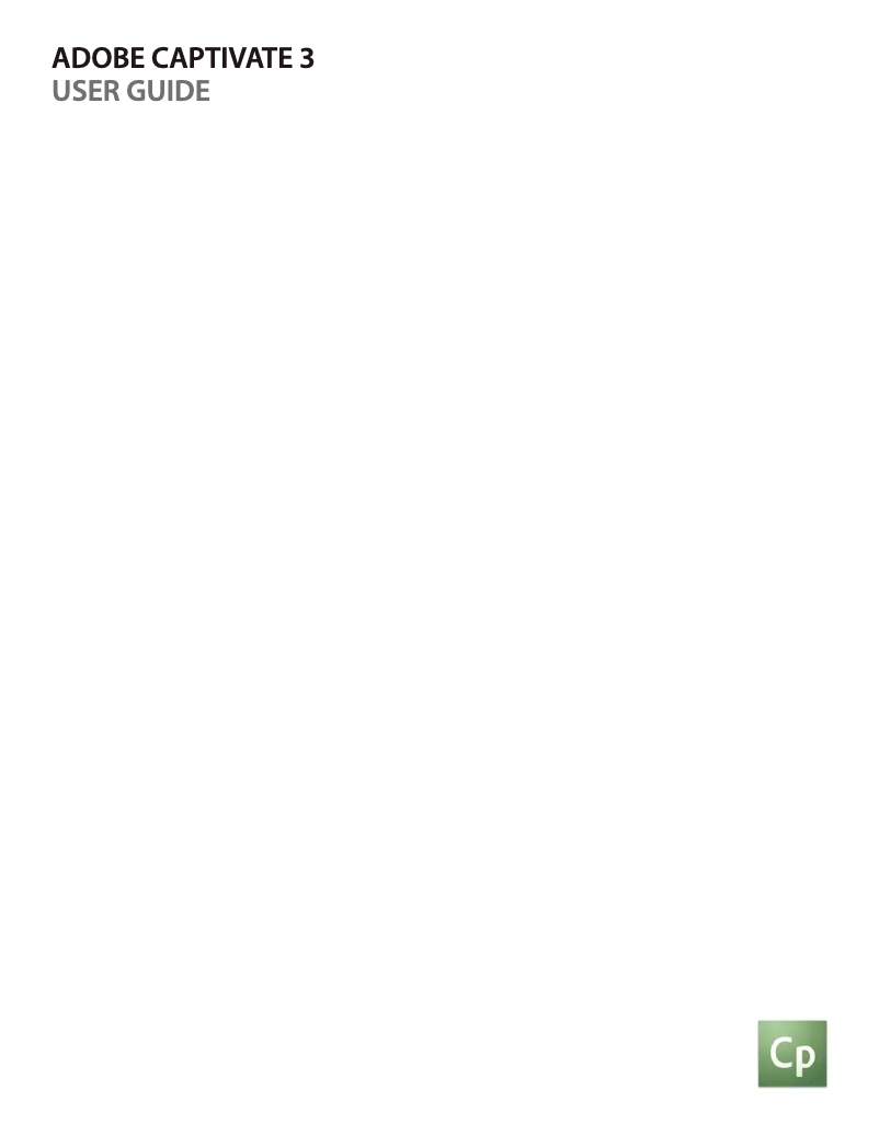 Page 1 de la notice Manuel utilisateur Adobe Captivate 3