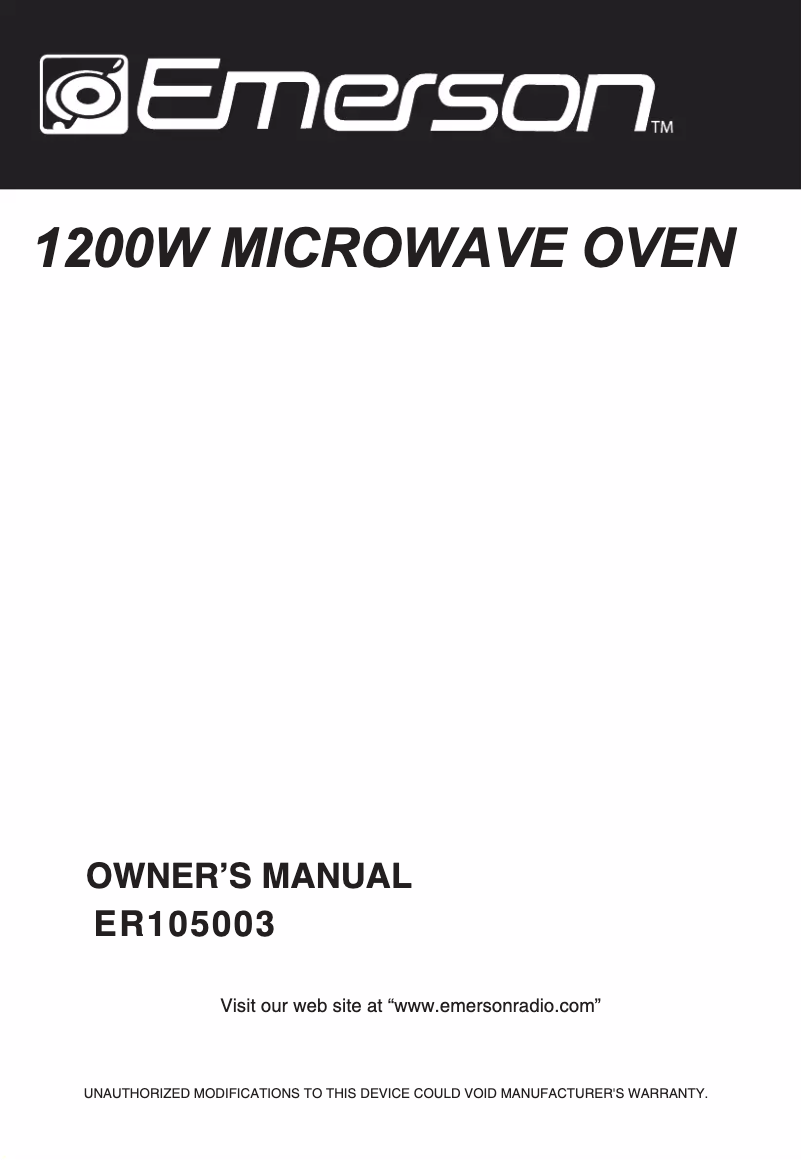 Page n°1 - Manuel utilisateur Emerson ER105003