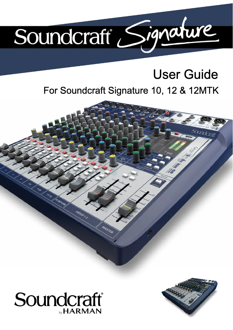 Page 1 de la notice Manuel utilisateur Soundcraft Signature 12MTK