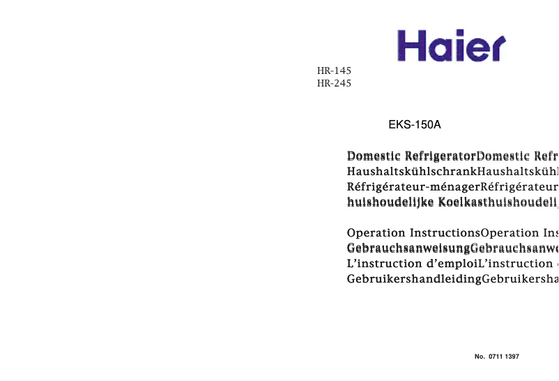 Page n°1 - Manuel utilisateur Haier HR-145