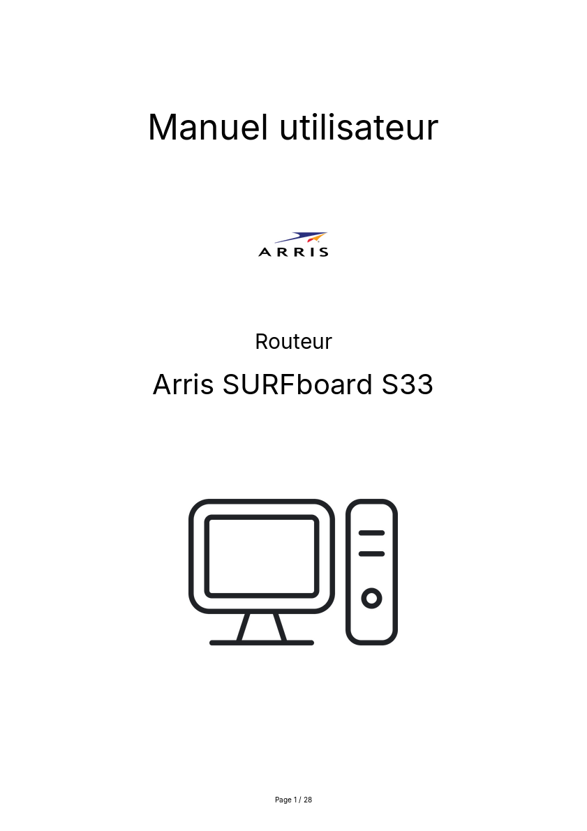 Page n°1 - Manuel utilisateur Arris SURFboard S33