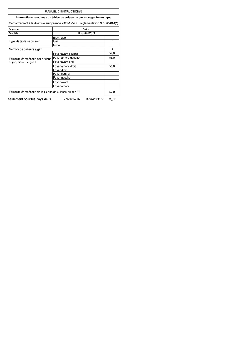 Image de la première page du manuel de l'appareil HILG 64120 S