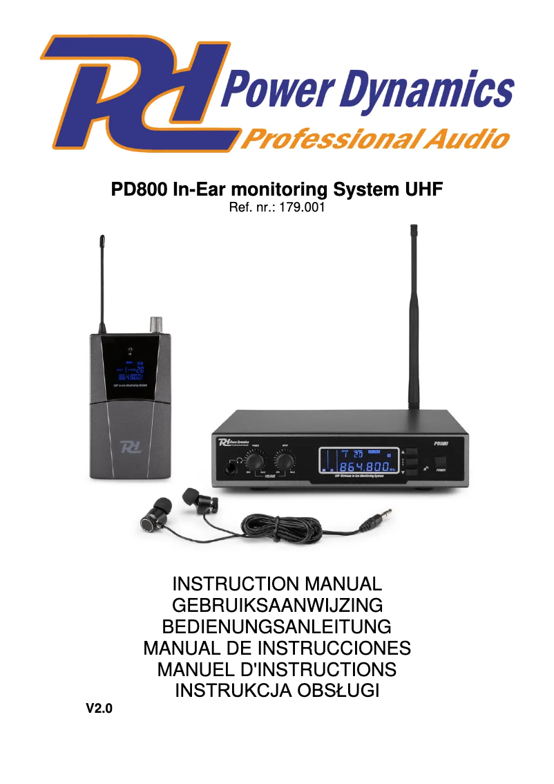 Image de la première page du manuel de l'appareil PD800