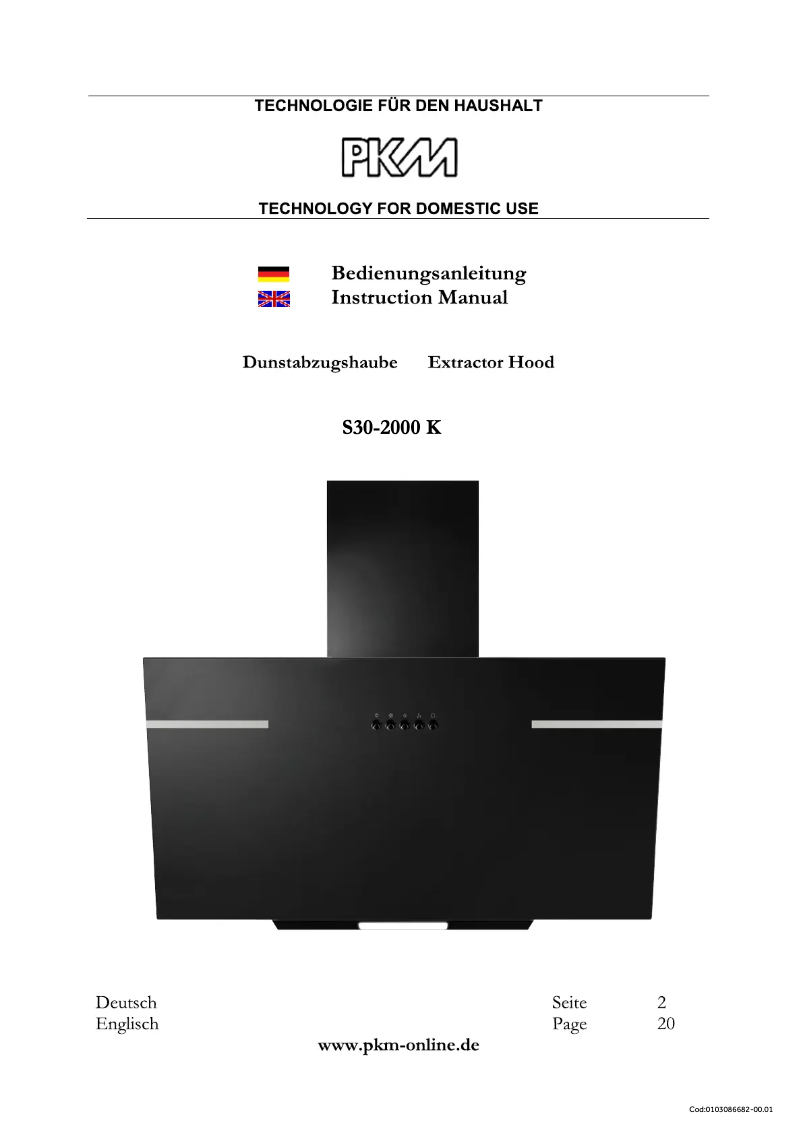 Page 1 de la notice Manuel utilisateur PKM S30-2000 K
