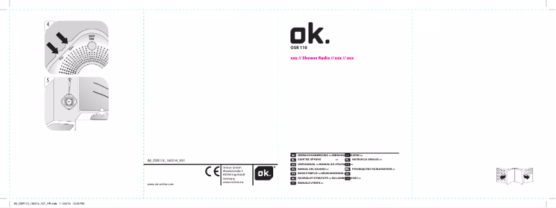 Page n°1 - Manuel utilisateur OK OSR 110