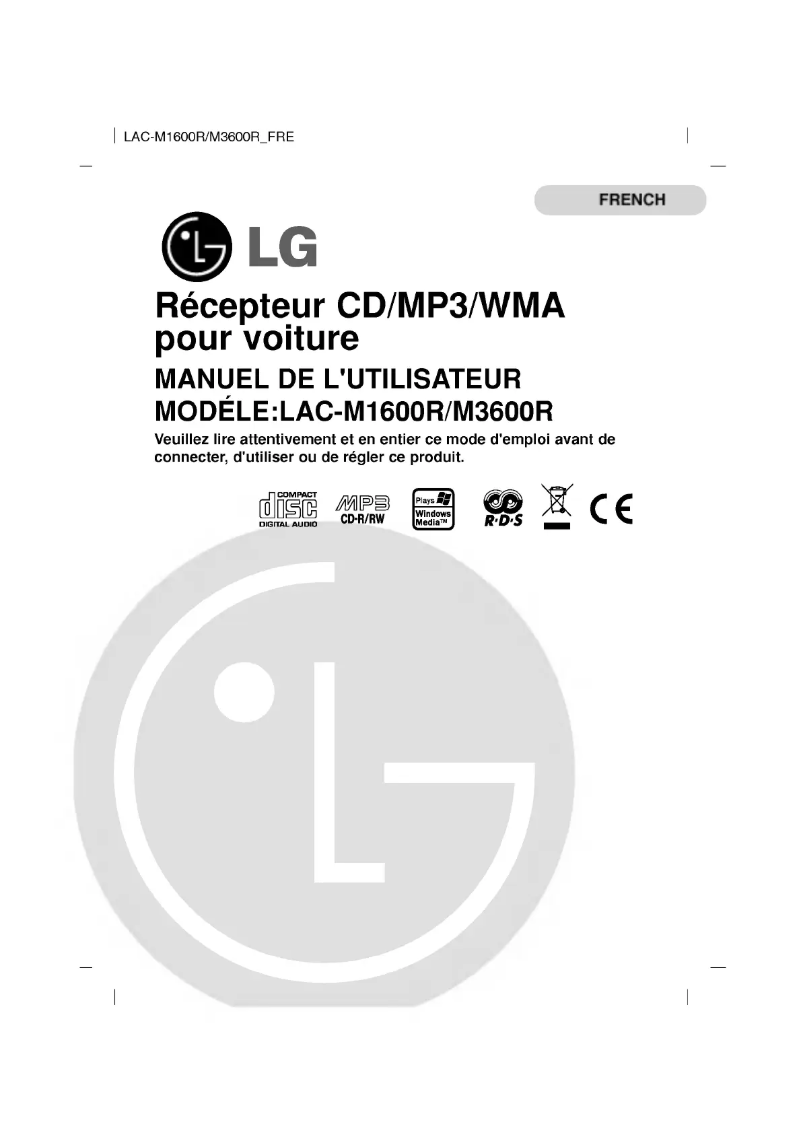 Image de la première page du manuel de l'appareil LAC-M1600R