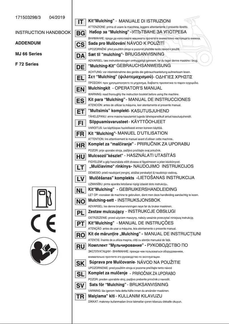 Page 1 de la notice Manuel utilisateur Stiga Combi 3072 H