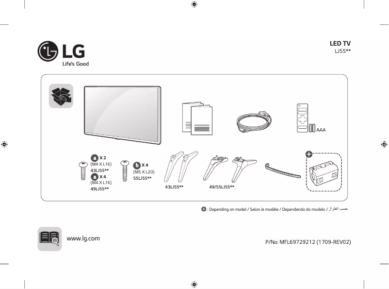 First page image of the manual for 49LJ552V