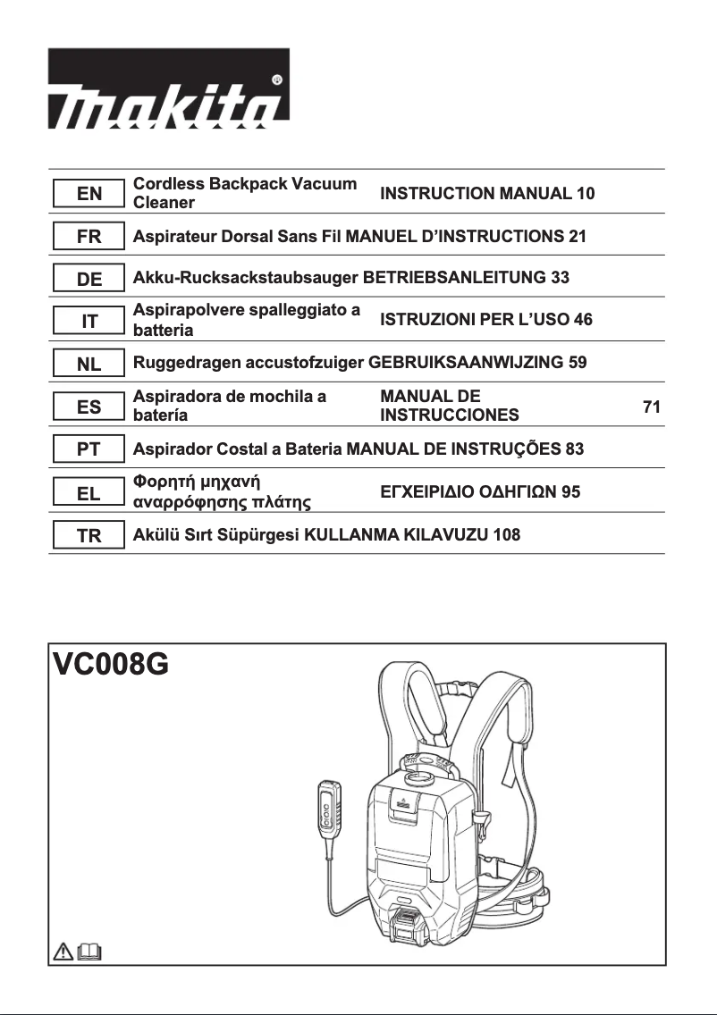 Image de la première page du manuel de l'appareil VC008G