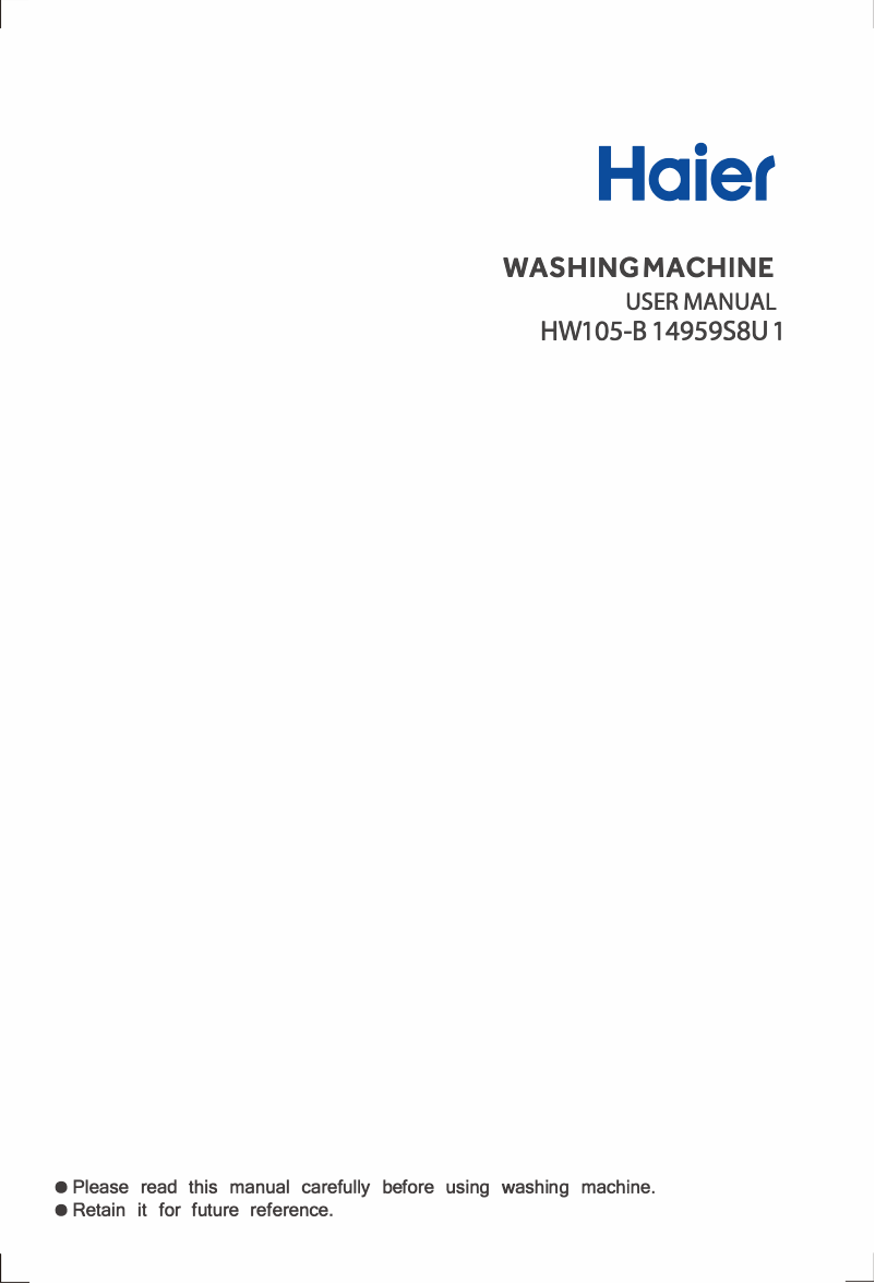 Page 1 de la notice Manuel utilisateur Haier HW65-IM10919