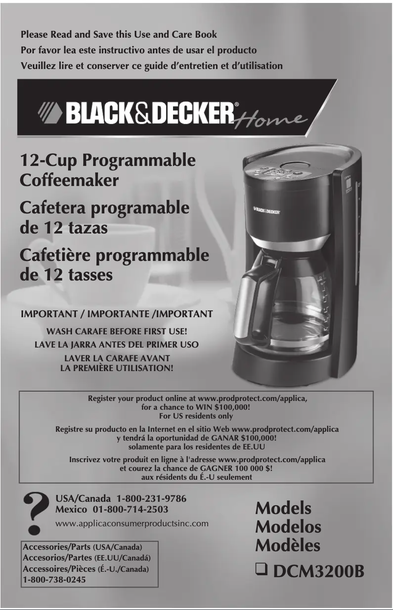 Page 1 de la notice Manuel utilisateur Black & Decker DCM3200B