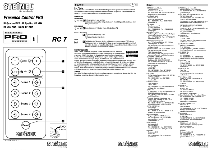 Image de la première page du manuel de l'appareil RC7 KNX