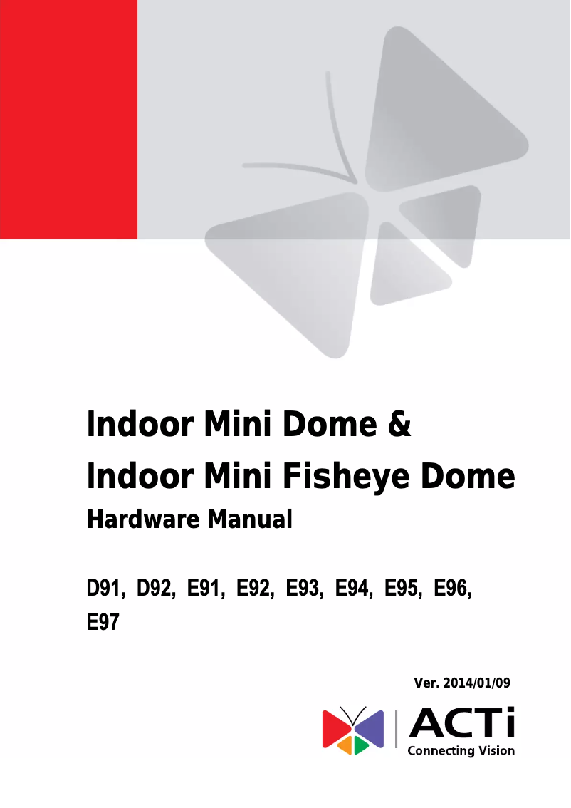 Page 1 de la notice Manuel utilisateur ACTi E97