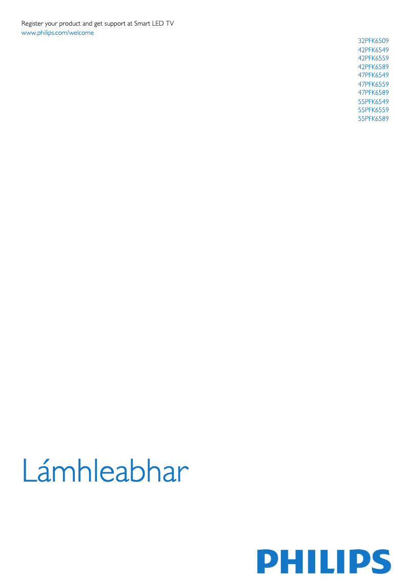 Imagen de la primera página del manual del dispositivo 32PFK6509