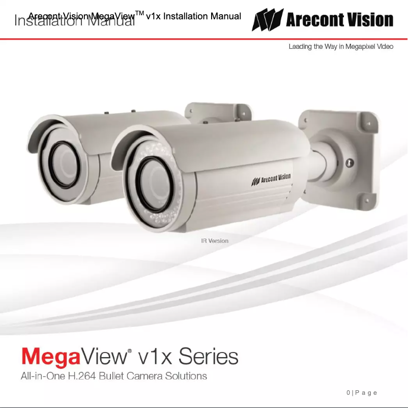 Page n°1 - Manuel utilisateur Arecont Vision MegaView AV1125