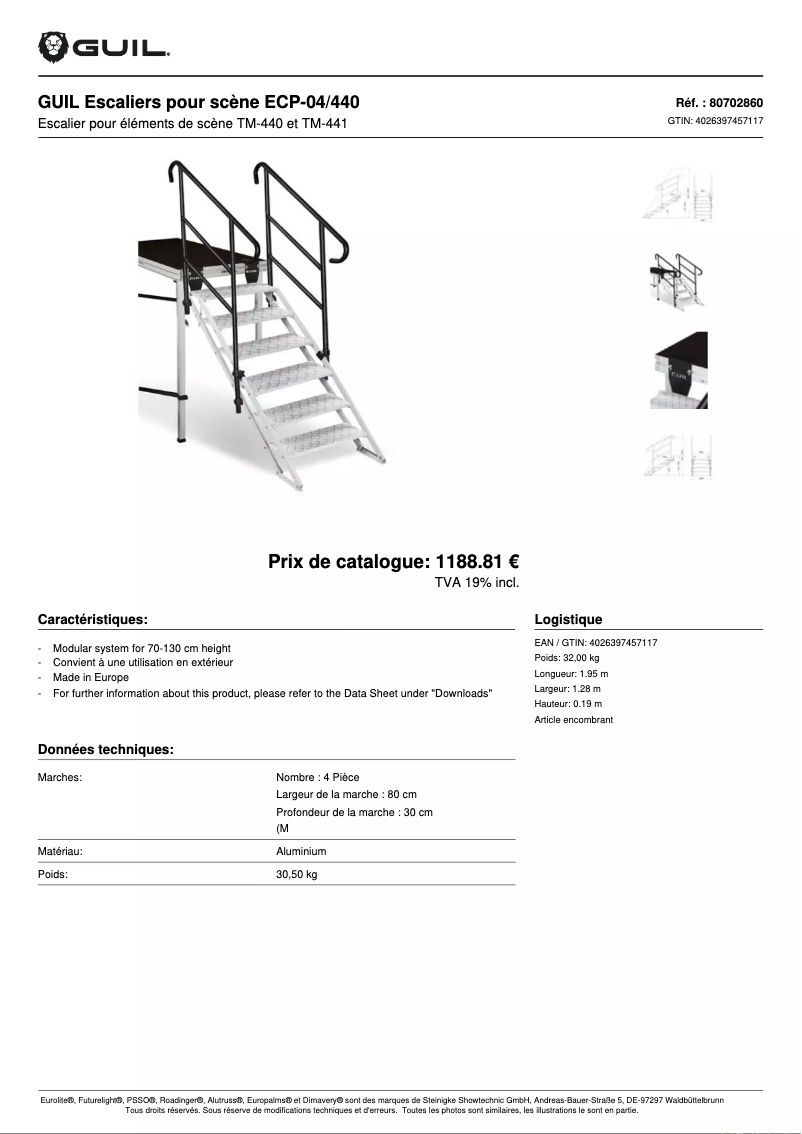 Page n°1 - Fiche technique GUIL ECP-04