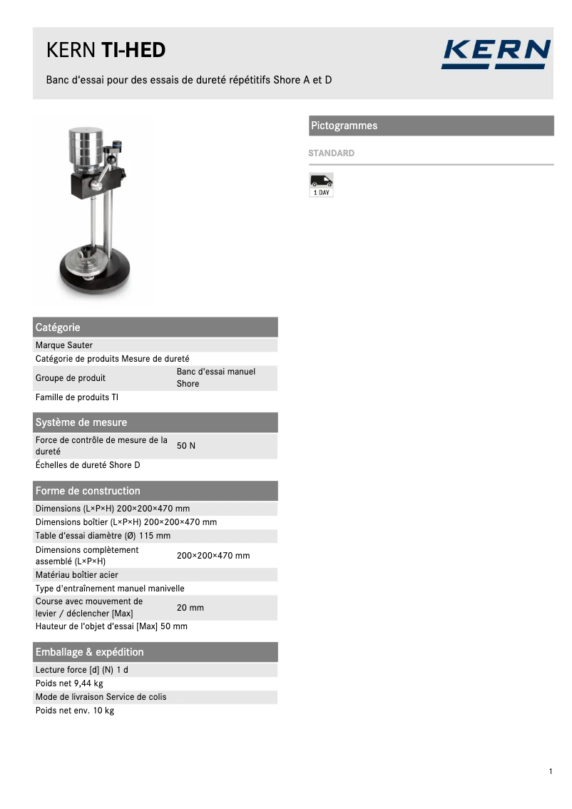 Image de la première page du manuel de l'appareil TI-HED