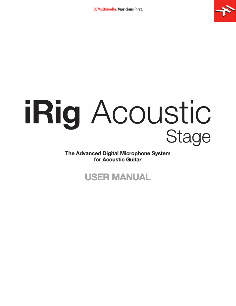 Page 1 de la notice Manuel utilisateur IK Multimedia iRig Acoustic Stage