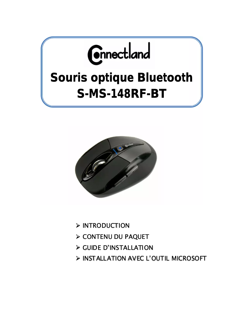 Page n°1 - Manuel utilisateur Connectland S-MS-148RF-BT