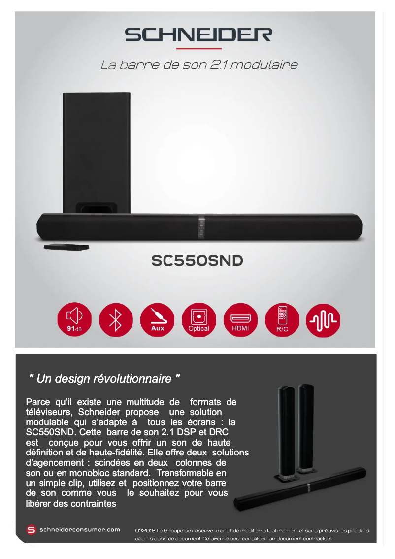 Imagen de la primera página del manual del dispositivo SC550SND