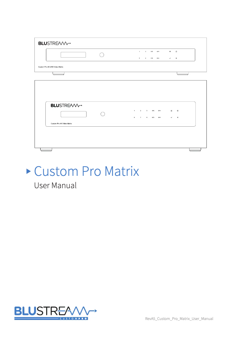 Image de la première page du manuel de l'appareil Custom Pro Matrix